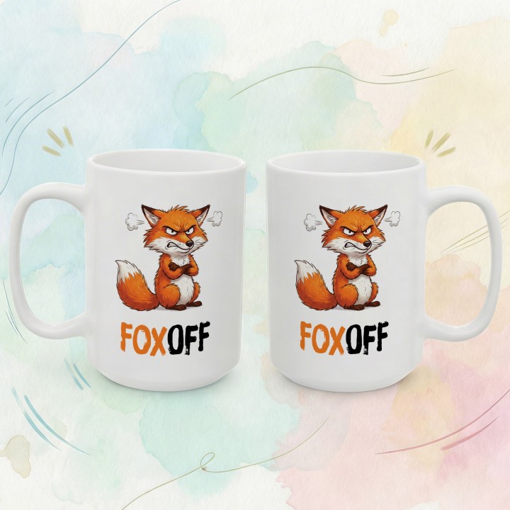 Kubek FOX OFF – Śmieszny prezent dla pracownika biura | Wściekły Lis