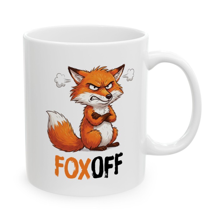 Kubek FOX OFF – Śmieszny prezent dla pracownika biura | Wściekły Lis