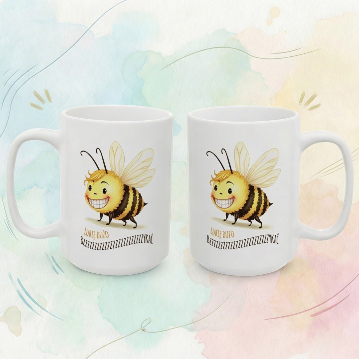 Kubek z nadrukiem Lubię Dużo Bzykać – Śmieszny Prezent z Pszczołą dla Odważnych