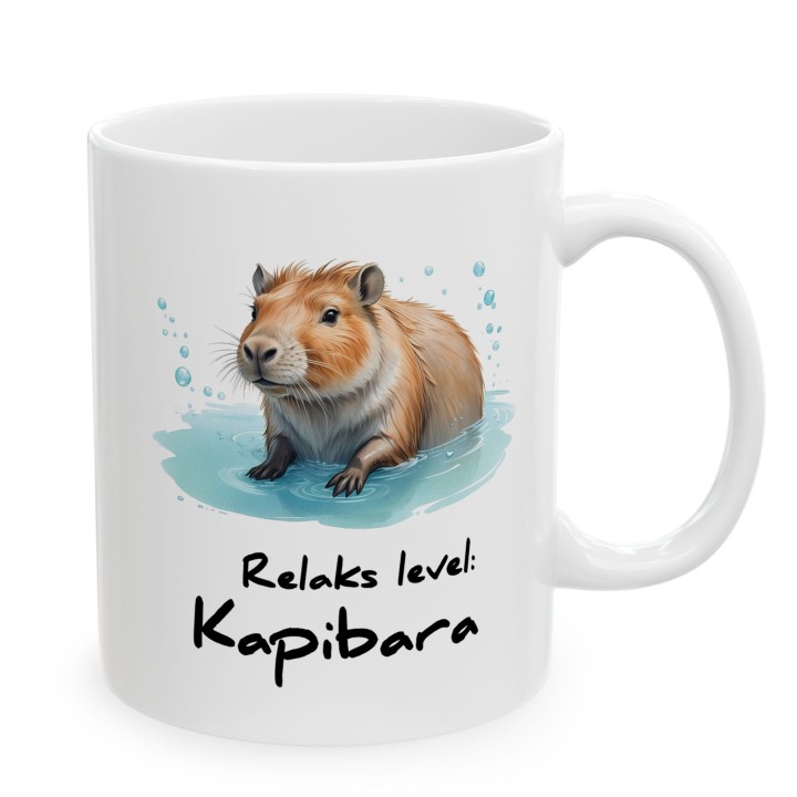 Kubek z nadrukiem Relaks level: Kapibara – prezent antystresowy