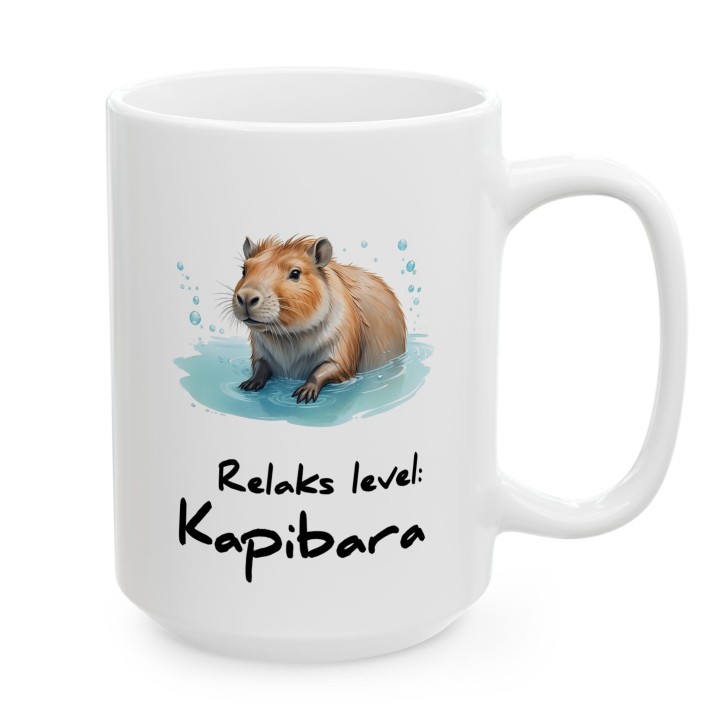 Kubek z nadrukiem Relaks level: Kapibara – prezent antystresowy
