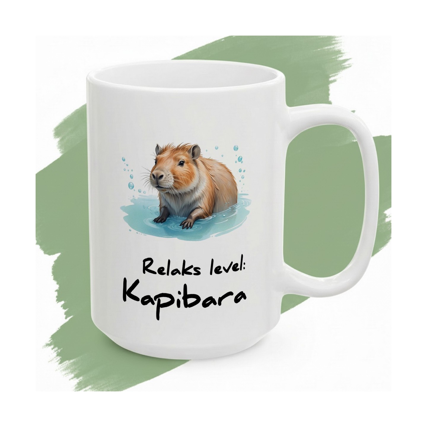 Kubek z nadrukiem RELAKS LEVEL: KAPIBARA- święty spokój