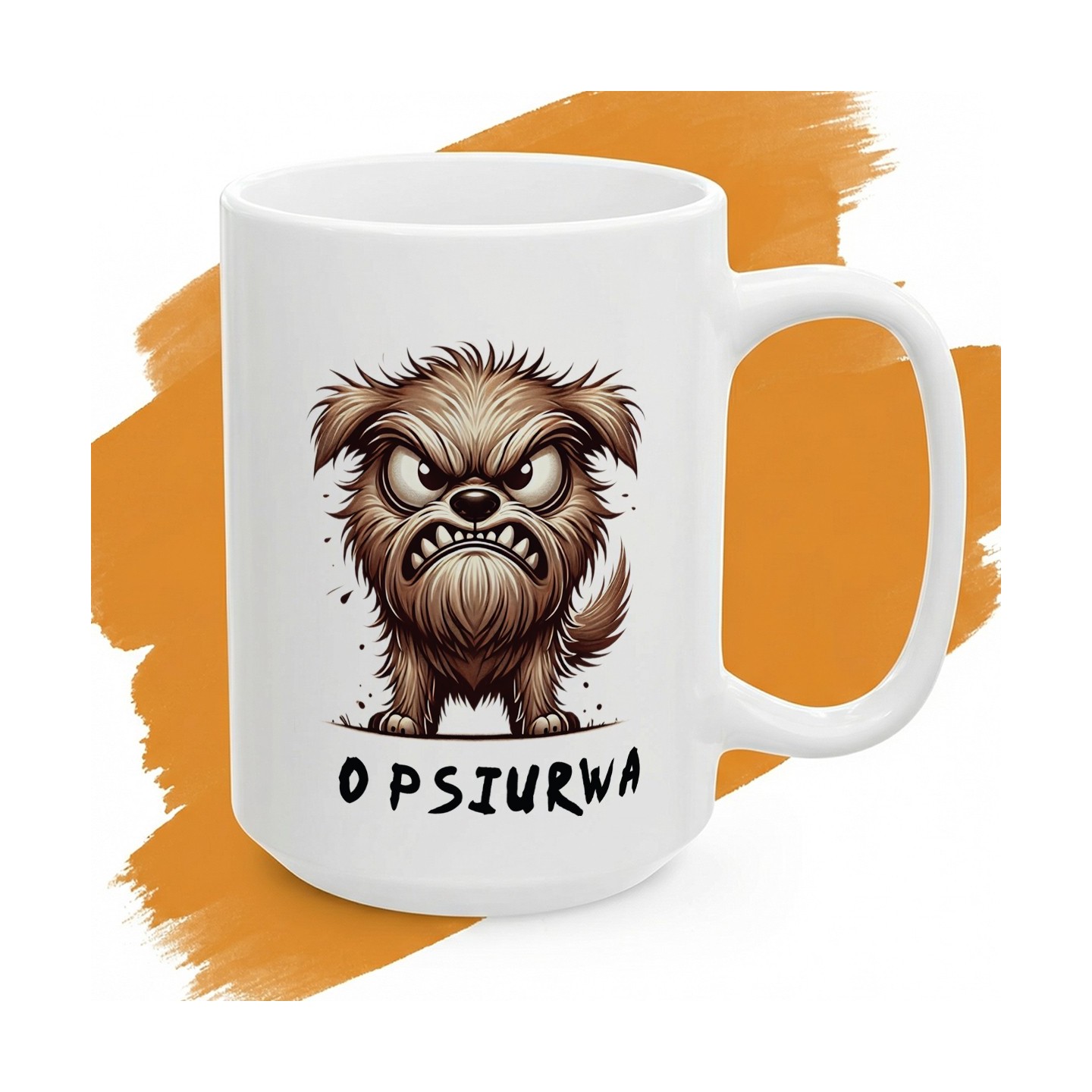Kubek z nadrukiem O psiurwa – wulgaryzm w psim wydaniu