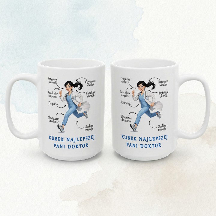 Kubek z nadrukiem Kubek najlepszej Pani Doktor – Prezent dla lekarki