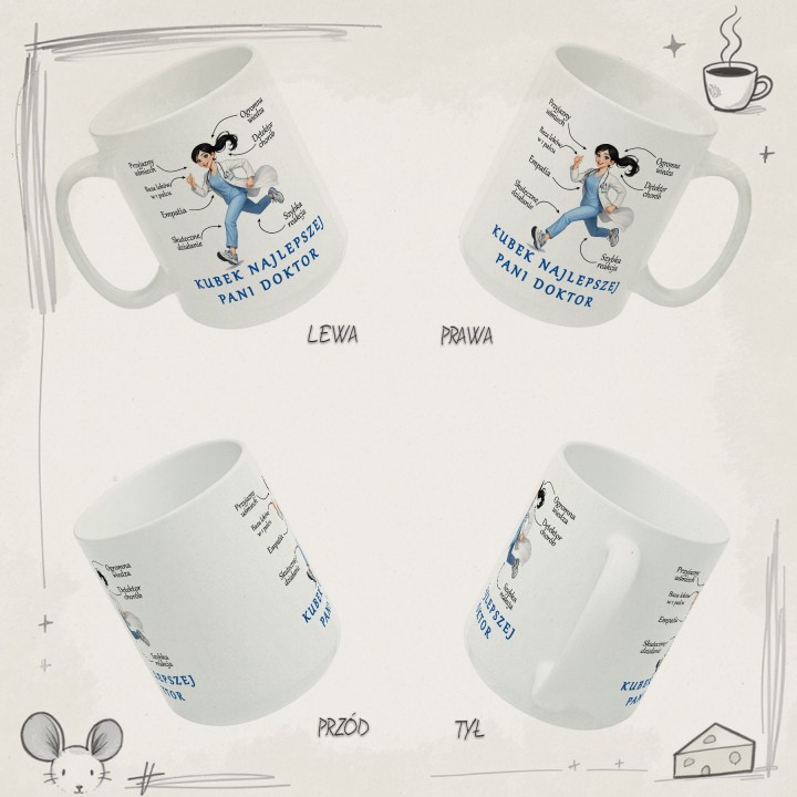 Kubek z nadrukiem Kubek najlepszej Pani Doktor – Prezent dla lekarki