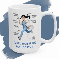 Kubek z nadrukiem "Kubek najlepszej Pani Doktor" – Prezent z humorem dla lekarki