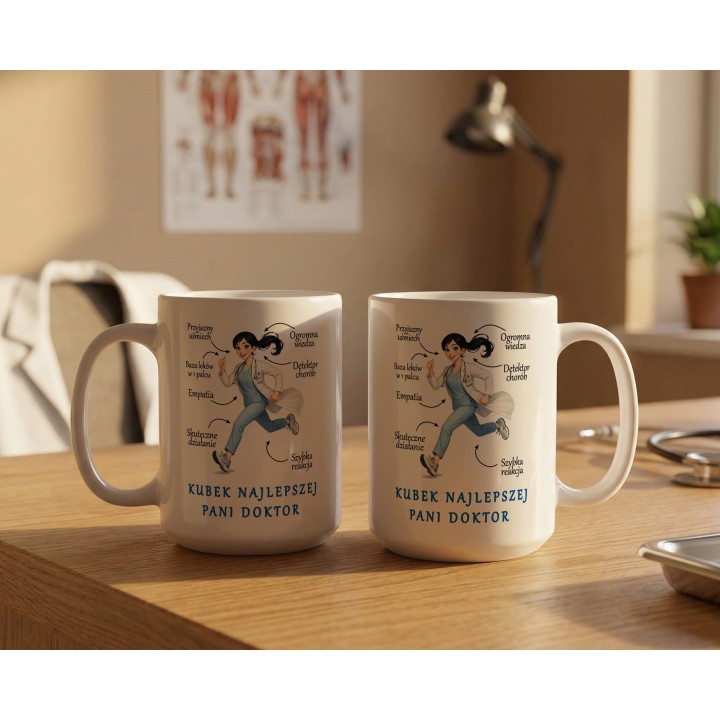 Kubek z nadrukiem Kubek najlepszej Pani Doktor – Prezent dla lekarki