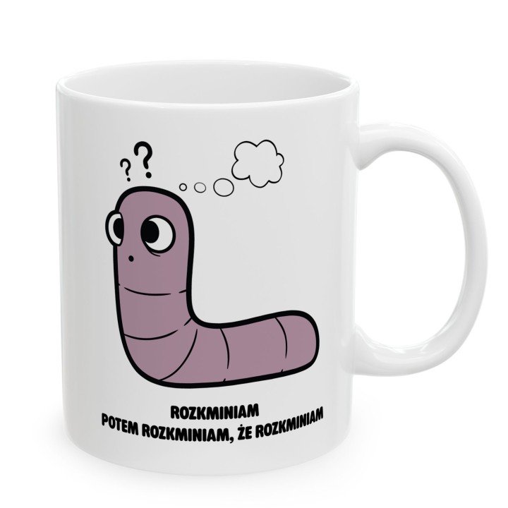 Kubek z nadrukiem Ufam logice nie szczęściu | Prezent dla analityka Robacze życie