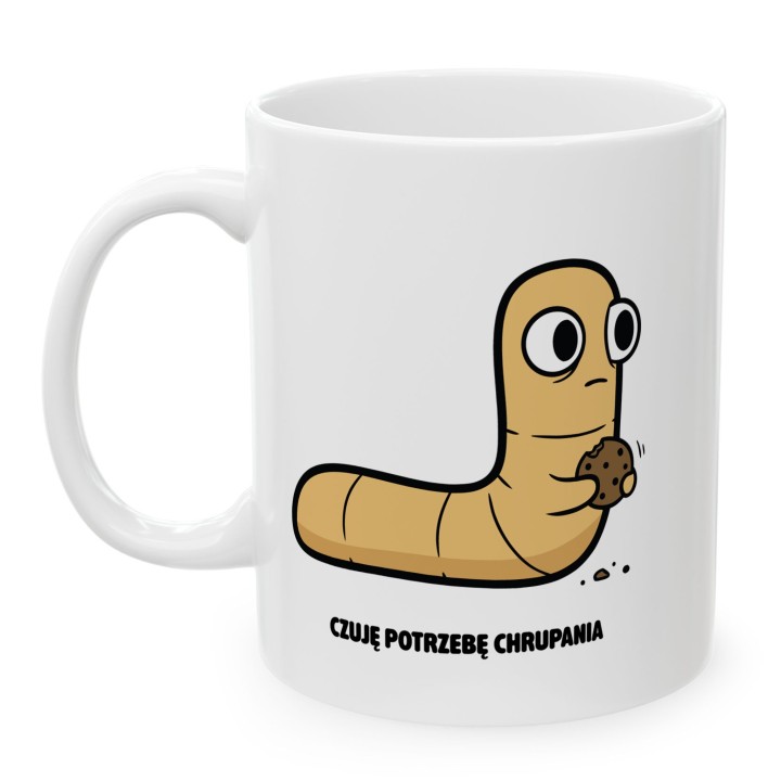 Kubek Typowy Robak Czuję potrzebę chrupania | Prezent dla podjadacza