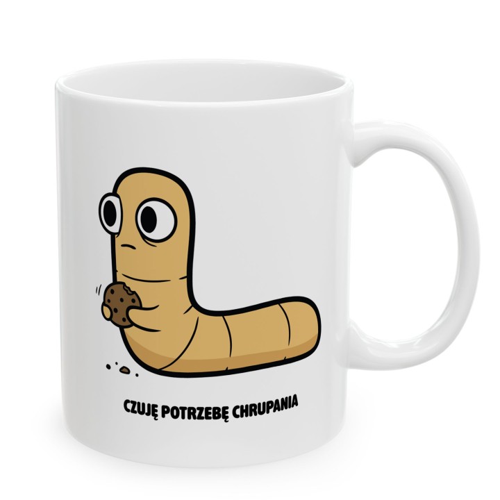 Kubek Typowy Robak Czuję potrzebę chrupania | Prezent dla podjadacza