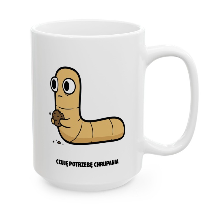 Kubek Typowy Robak Czuję potrzebę chrupania | Prezent dla podjadacza