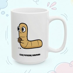 Kubek z nadrukiem Czuję potrzebę chrupania – Typowy Robak Podjadacz