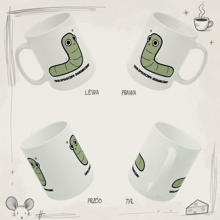 Kubek Tryb społeczny: ograniczony | Typowy Robak dla introwertyka