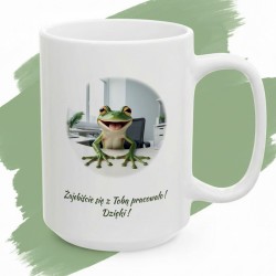 Kubek z nadrukiem „Żajebiście się z Tobą pracowało!” – Prezent na pożegnanie z pracy