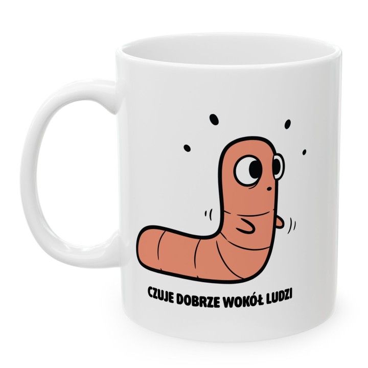 Kubek Czuję dobrze wokół ludzi | Typowy Robak dla ekstrawertyka