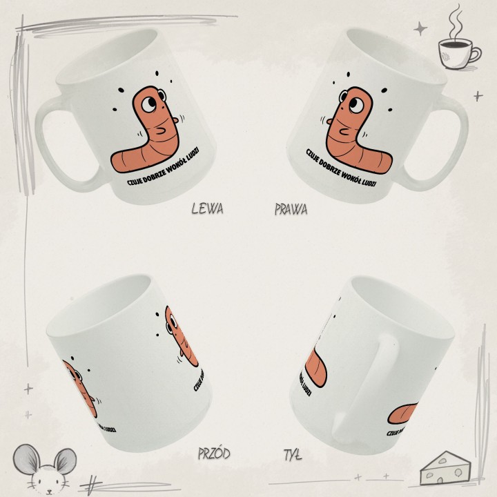 Kubek Czuję dobrze wokół ludzi | Typowy Robak dla ekstrawertyka