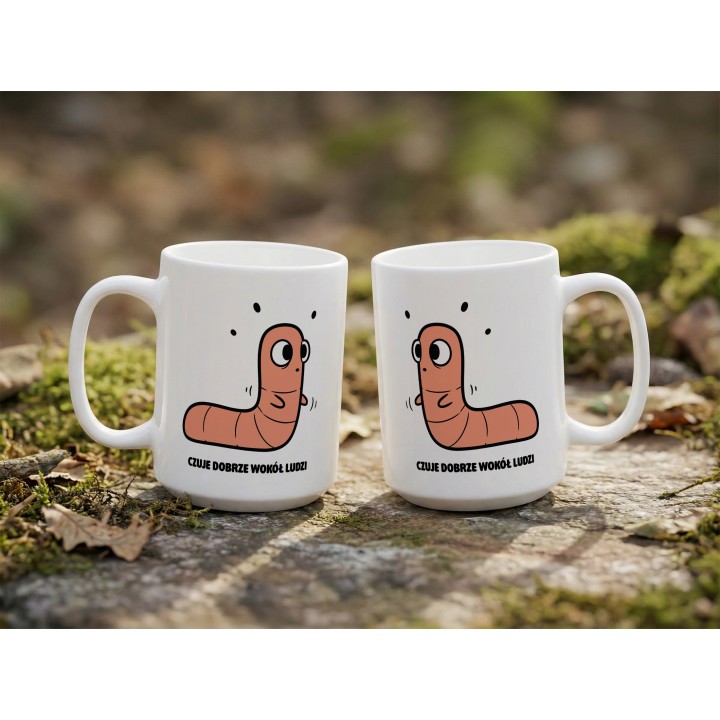 Kubek Czuję dobrze wokół ludzi | Typowy Robak dla ekstrawertyka