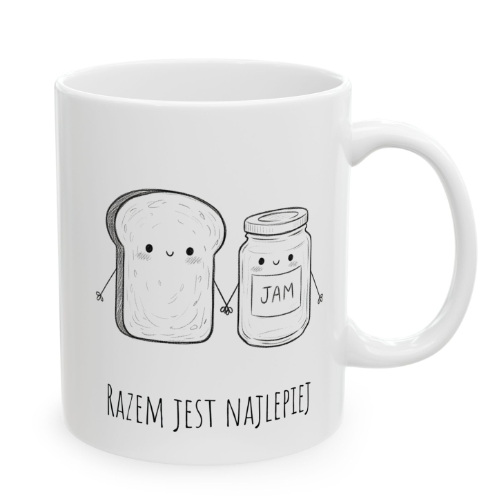 Kubek z nadrukiem dla pary – „RAZEM JEST NAJLEPIEJ”