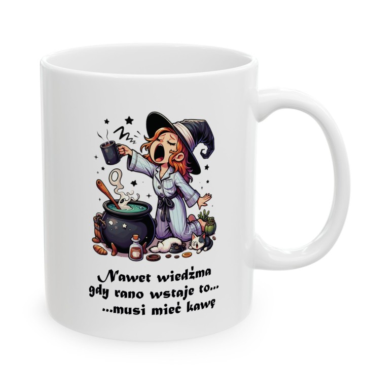 Kubek „Nawet wiedźma… musi mieć kawę” – poranny humor
