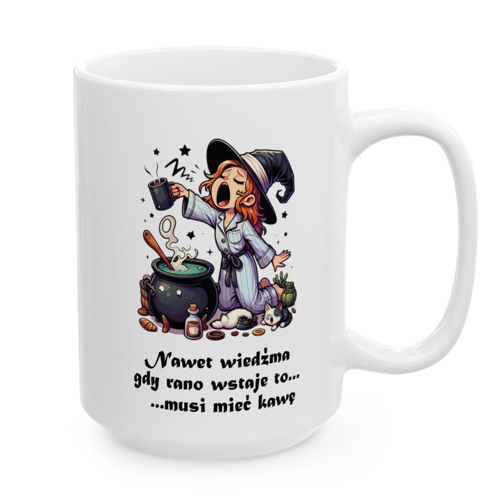 Kubek „Nawet wiedźma… musi mieć kawę” – poranny humor