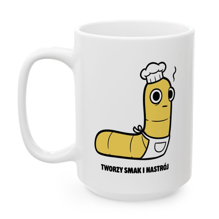 Kubek z nadrukiem Tworzy smak i nastrój | Typowy Robak dla kucharza