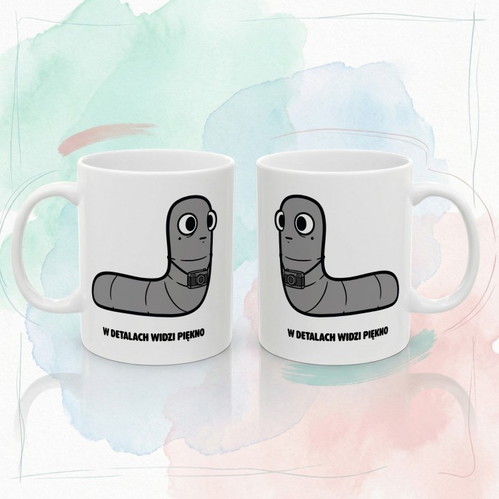 Kubek W detalach widzi piękno | Prezent dla fotografa Typowy Robak