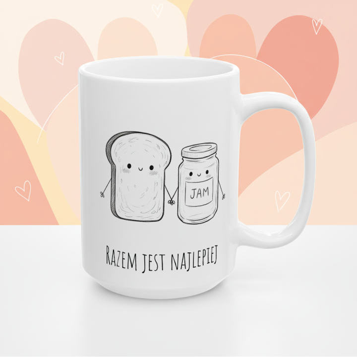 Kubek z nadrukiem dla pary – „RAZEM JEST NAJLEPIEJ”