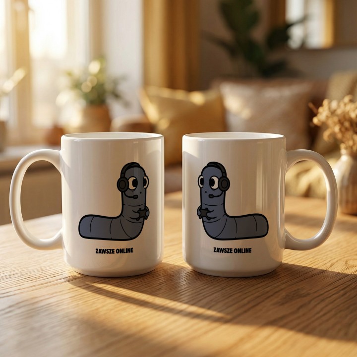 Kubek dla gracza Żyje w innym świecie | Typowy Robak Gamer Gift