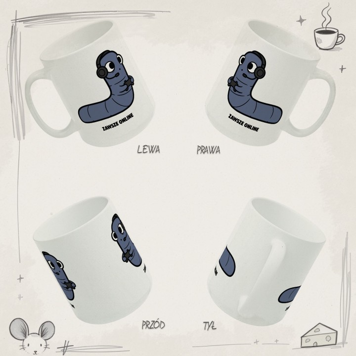 Kubek dla gracza Żyje w innym świecie | Typowy Robak Gamer Gift