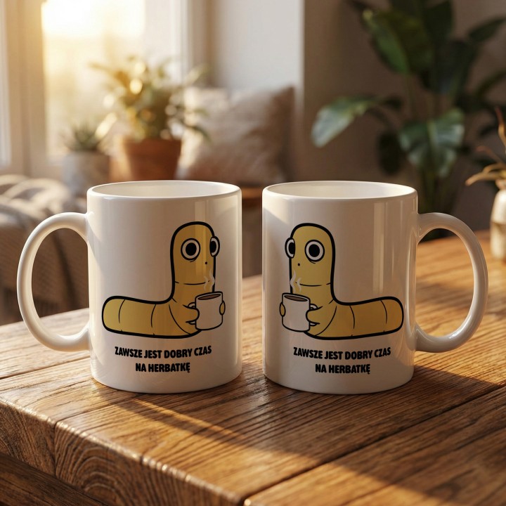 Kubek z nadrukiem Typowy Robak Herbatka | Prezent dla herbatoholika