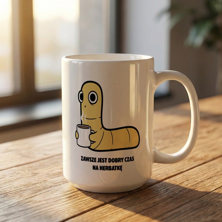 Kubek z nadrukiem Typowy Robak Herbatka | Prezent dla herbatoholika