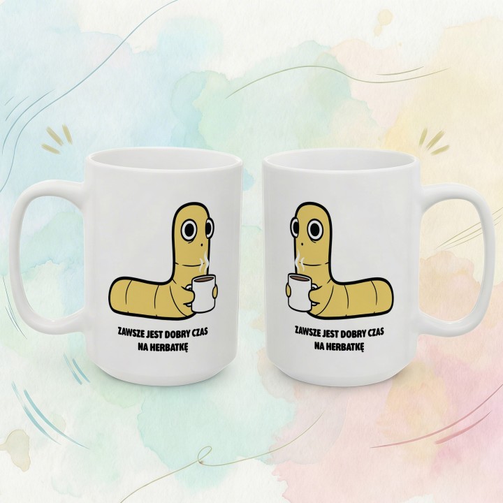 Kubek z nadrukiem Typowy Robak Herbatka | Prezent dla herbatoholika