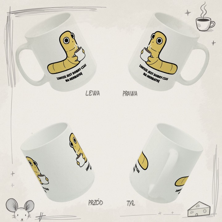 Kubek z nadrukiem Typowy Robak Herbatka | Prezent dla herbatoholika