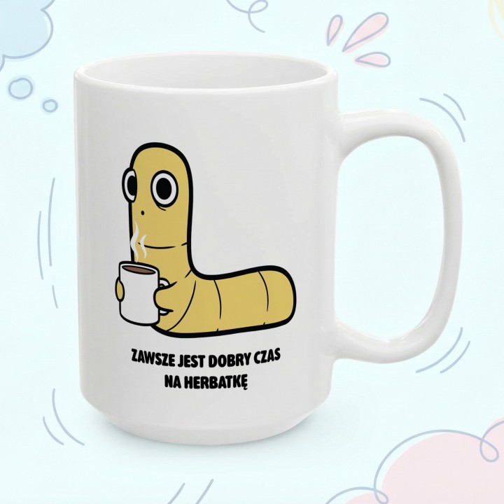 Kubek z nadrukiem Typowy Robak Herbatka | Prezent dla herbatoholika