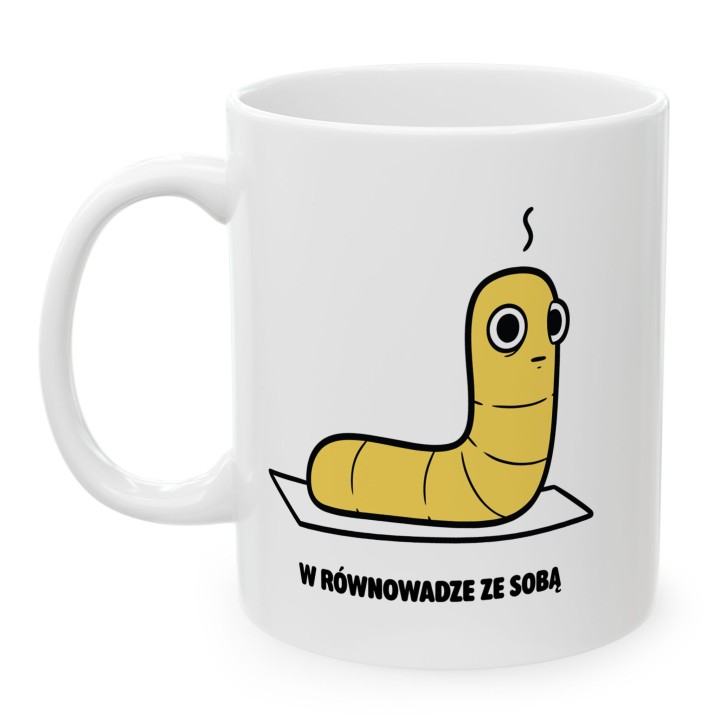 Kubek Odnajduje wewnętrzny balans | Prezent dla jogina Typowy Robak