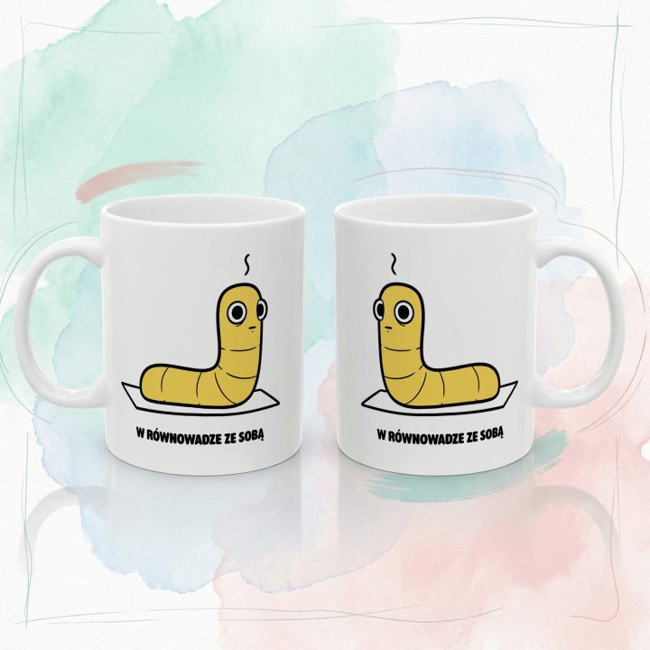 Kubek Odnajduje wewnętrzny balans | Prezent dla jogina Typowy Robak