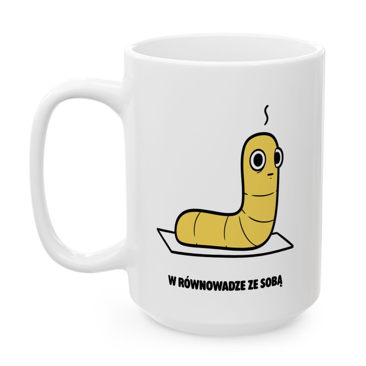 Kubek Odnajduje wewnętrzny balans | Prezent dla jogina Typowy Robak