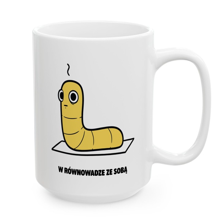 Kubek Odnajduje wewnętrzny balans | Prezent dla jogina Typowy Robak