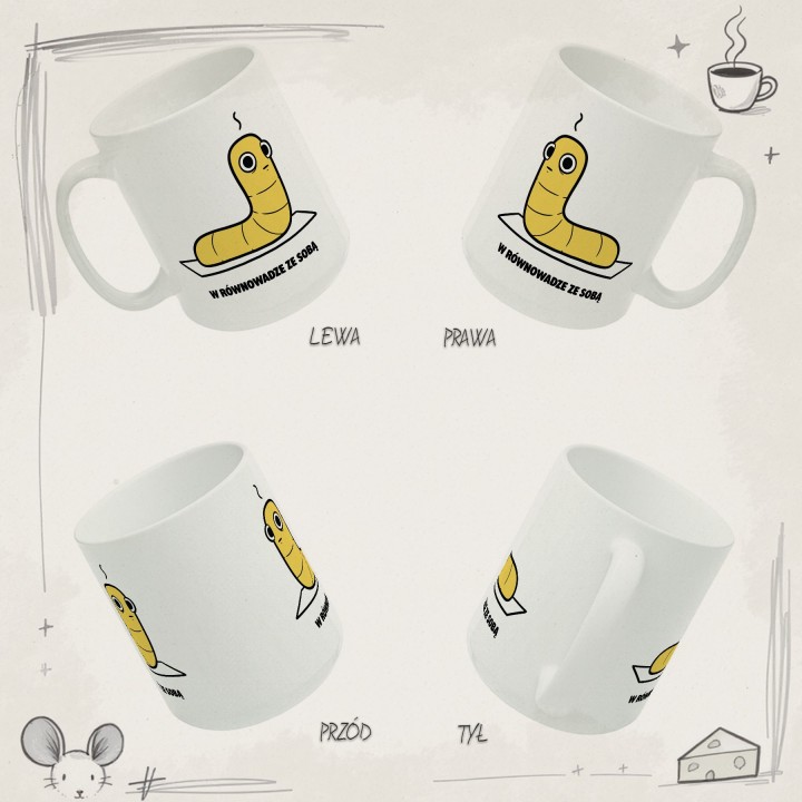 Kubek Odnajduje wewnętrzny balans | Prezent dla jogina Typowy Robak