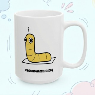 Kubek Odnajduje wewnętrzny balans | Prezent dla jogina Typowy Robak