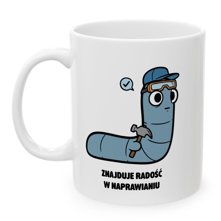 Kubek Znajduje radość w naprawianiu | Typowy Robak Złota rączka