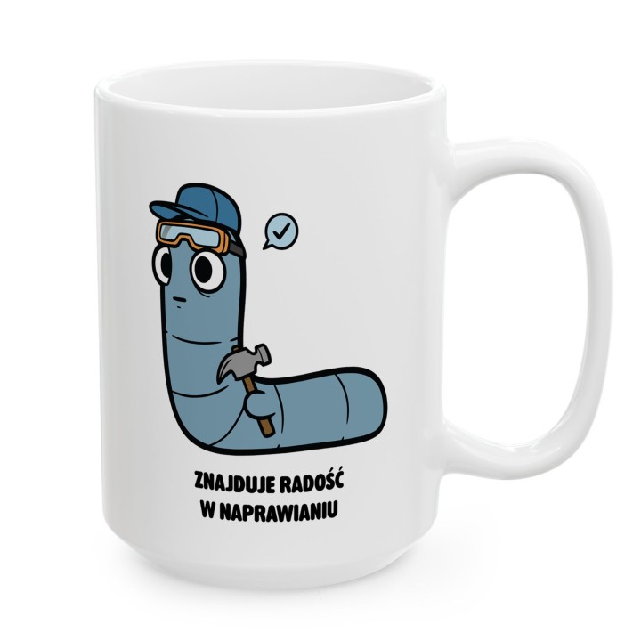 Kubek Znajduje radość w naprawianiu | Typowy Robak Złota rączka
