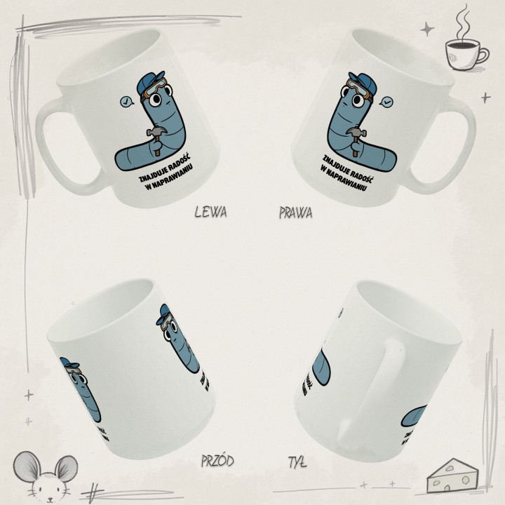 Kubek Znajduje radość w naprawianiu | Typowy Robak Złota rączka