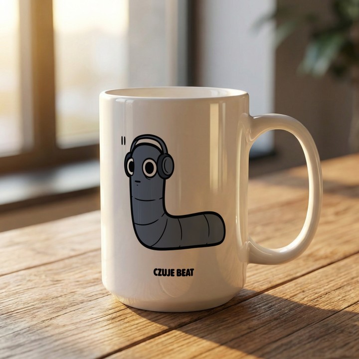 Kubek z nadrukiem Czuje Beat | Typowy Robak dla fana muzyki
