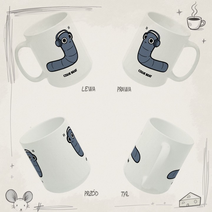 Kubek z nadrukiem Czuje Beat | Typowy Robak dla fana muzyki