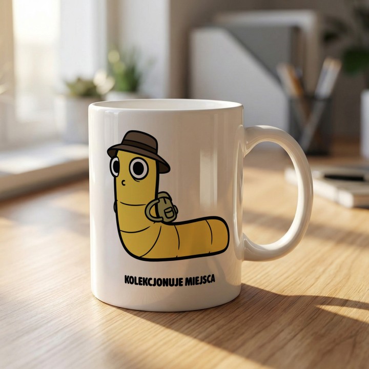 Kubek Kolekcjonuje miejsca | Typowy Robak dla podróżnika i turysty