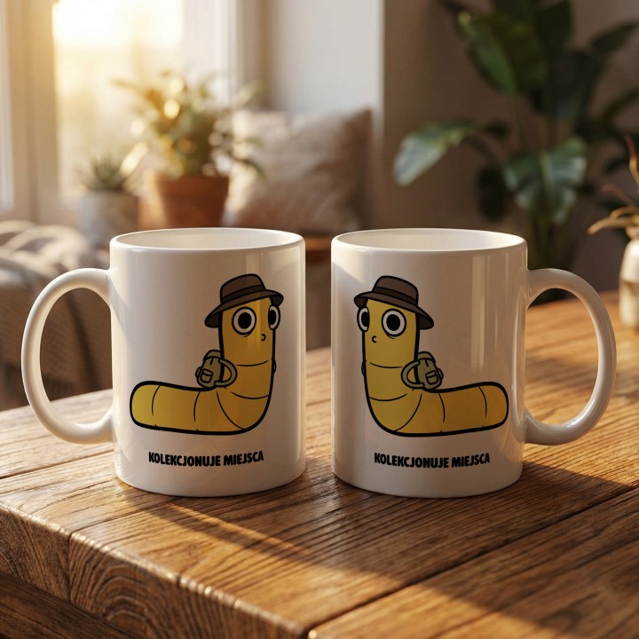 Kubek Kolekcjonuje miejsca | Typowy Robak dla podróżnika i turysty