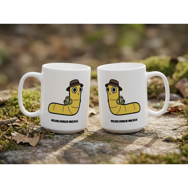 Kubek Kolekcjonuje miejsca | Typowy Robak dla podróżnika i turysty