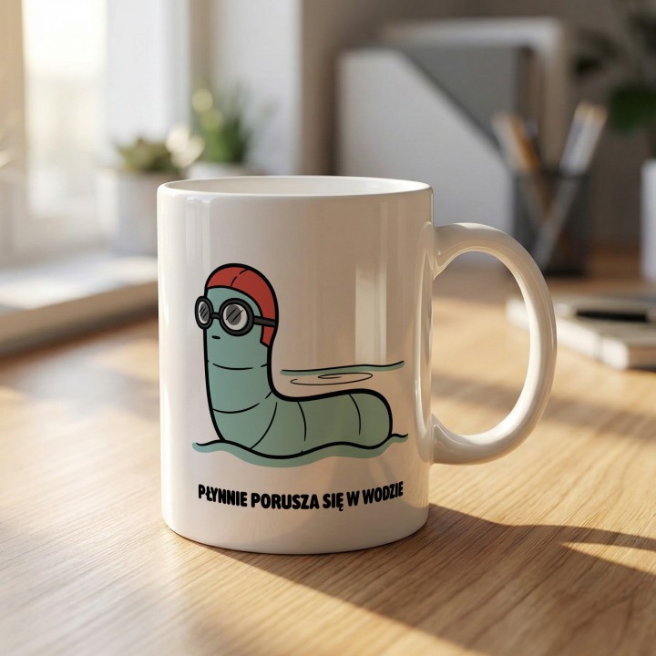 Kubek Płynnie porusza się w wodzie | Typowy Robak dla pływaka