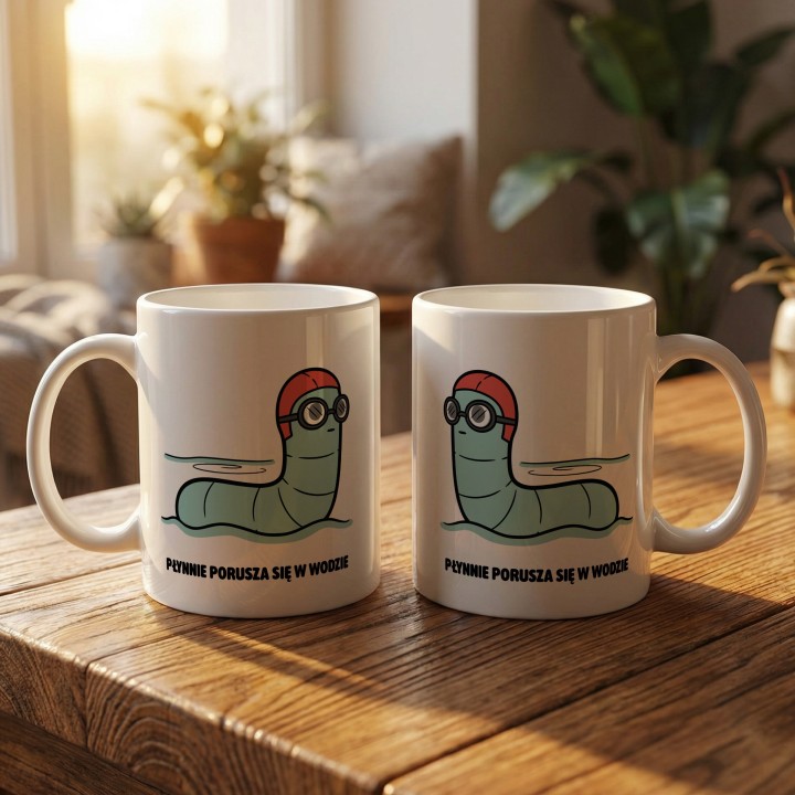 Kubek Płynnie porusza się w wodzie | Typowy Robak dla pływaka